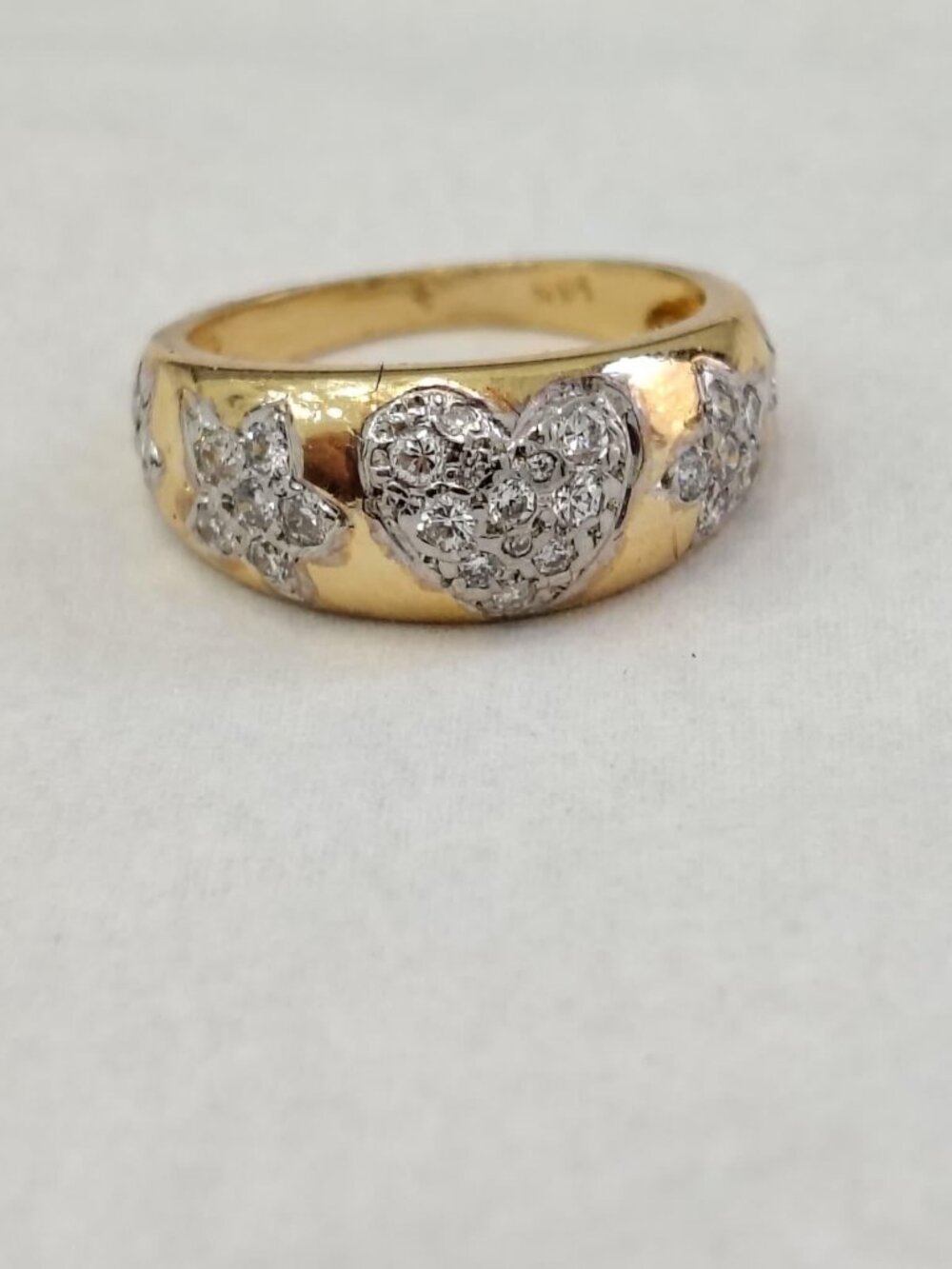 .60ct Diamond Pave Heart and Star Ring 14 Karat Handset 41557*